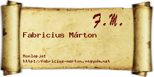 Fabricius Márton névjegykártya